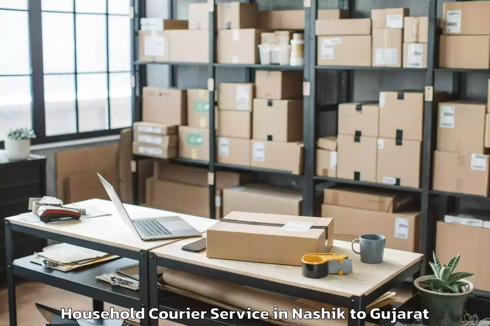 Reliable Nashik to Dhuvaran Household Courier